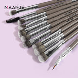 MAANGE -18 pcs face and eyes professional brushes-Brown