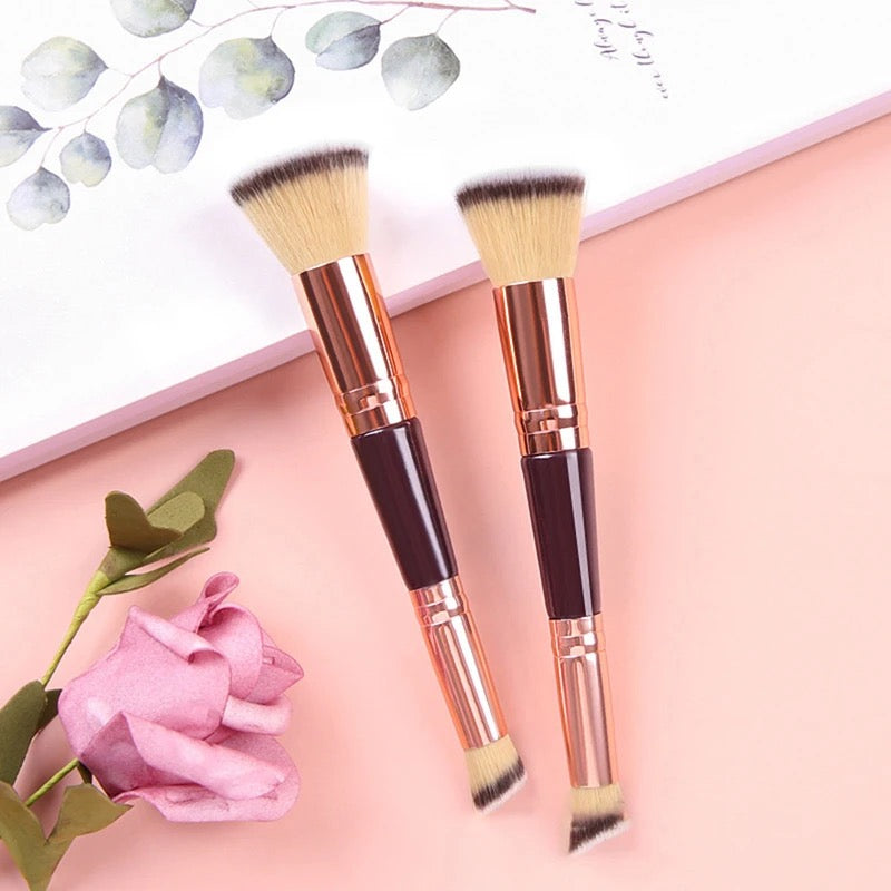 Doubleended Foundation Brush Dualpurpose Makeup Brush Short Hair Fou Beauty Glazed PK