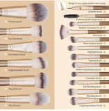 MAANGE Makeup Brushes , 18 Pcs Professional Makeup Brushes Set - CHAMPAGNE