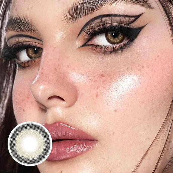 UYAAI -BIO-ESSENCE - 1 Pair Korean Lenses Coloured Lenses - BLACK SWAN BROWN