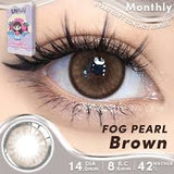 UYAAI -BIO-ESSENCE - 1 PAIR KOREAN LENSES COLOURED LENSES - FOG PEARL BROWN