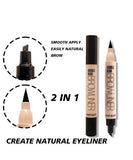 Beauty Glazed 2 IN 1 Four Tiny Fork Tip Eyebrow Pen With Eyeliner Micro-