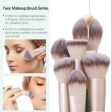 Maange 18 pcs face and Eyes professional brush set : GREEN