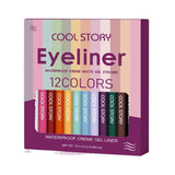 COOL STORY Glossy Eyeliner Gel Pencil Waterproof Smudge-proof Glitter 12 Color Matte