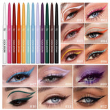 COOL STORY Glossy Eyeliner Gel Pencil Waterproof Smudge-proof Glitter 12 Color Matte
