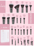 MAANGE 25-Pieces PREMIUM Makeup Brushes Set -PINK