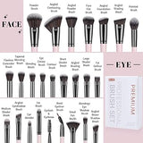 Makeup Brushes, 25pcs Makeup Brush Set Premium : PINK