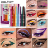 COOL STORY Glossy Eyeliner Gel Pencil Waterproof Smudge-proof Glitter 12 Color Matte