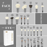 MAANGE - 25pcs Premium Professional Makeup Brushes - BLACK