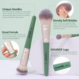 Maange 18 pcs face and Eyes professional brush set : GREEN