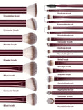 MAANGE -20 pcs professional makeup brushes- BURGUNDY
