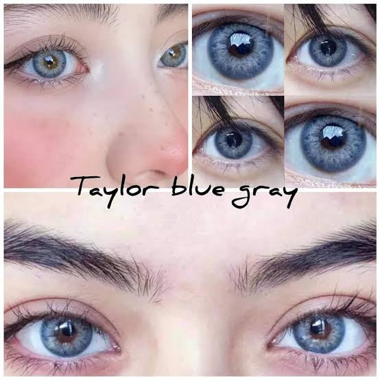 YIMEIXI 1Pair New Colored Contact Lenses - TAYLOR BLUE GREY