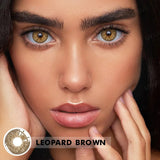 UYAAI -BIO-ESSENCE - 1 PAIR KOREAN LENSES COLOURED LENSES - LEOPARD BROWN