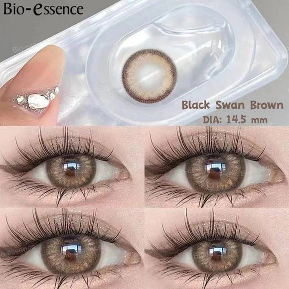 Bio-Essence - 1 Pair Korean Lenses Colored Contact Lenses - Black Swan Brown