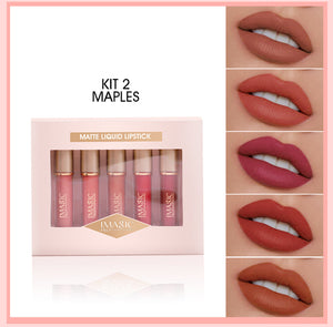 IMAGIC PROFESSIONAL 5 PCS VELVET MATTE LIP GLAZE SET -KIT 2 - MAPLES