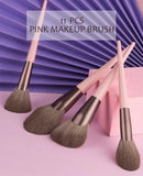 BEILI Pink 11 pcs Eyeshadow and Face Brushes set