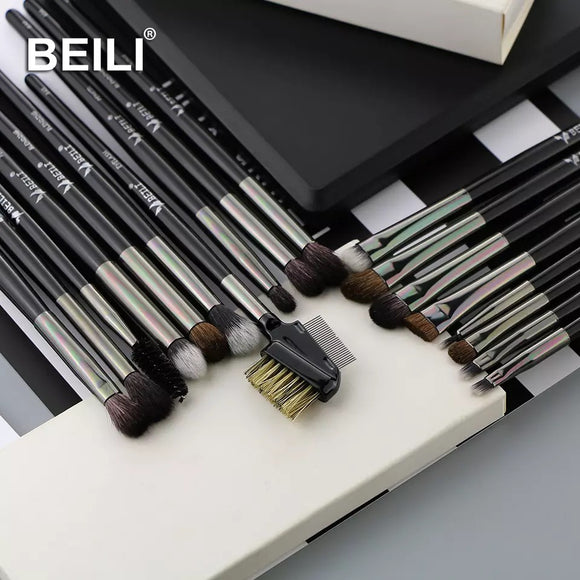 BEILI - BXE 18 Pcs Professional Eye Brushes Set -Black
