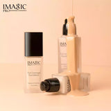 IMAGIC Face Liquid Foundation Cream Full Coverage Pump Concealer Oil-control Easy to Wear Soft Face Cover Makeup Foundation