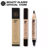 BEAUTY GLAZED 4 Points 3 Colors 2 IN 1 Eyebrow Tattoo & Eyeliner Pencil Waterproof  Long Lasting Liquid Brow Natural Micro blade pen